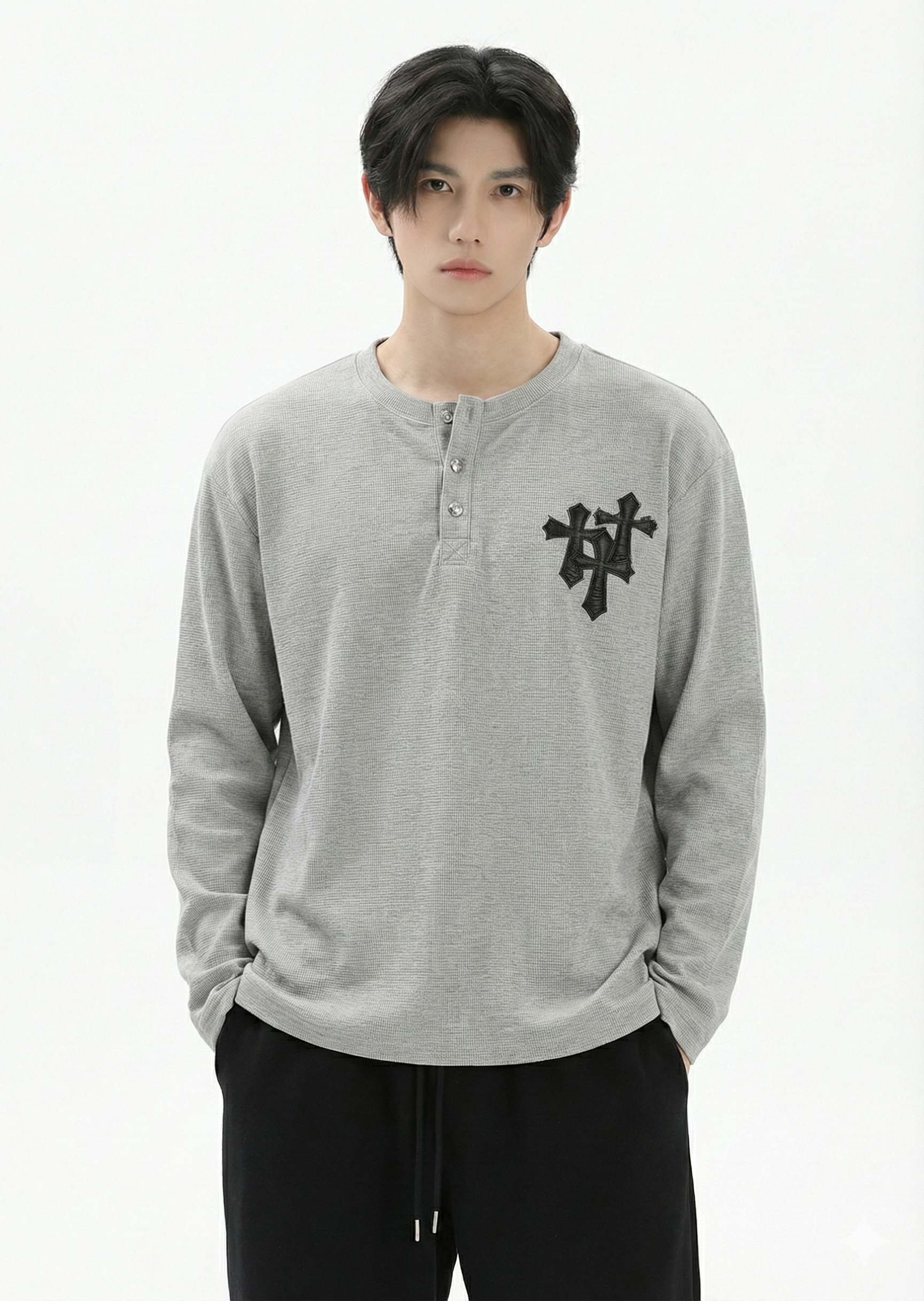 ヘンリークロスロングスリーブTシャツ – SEON