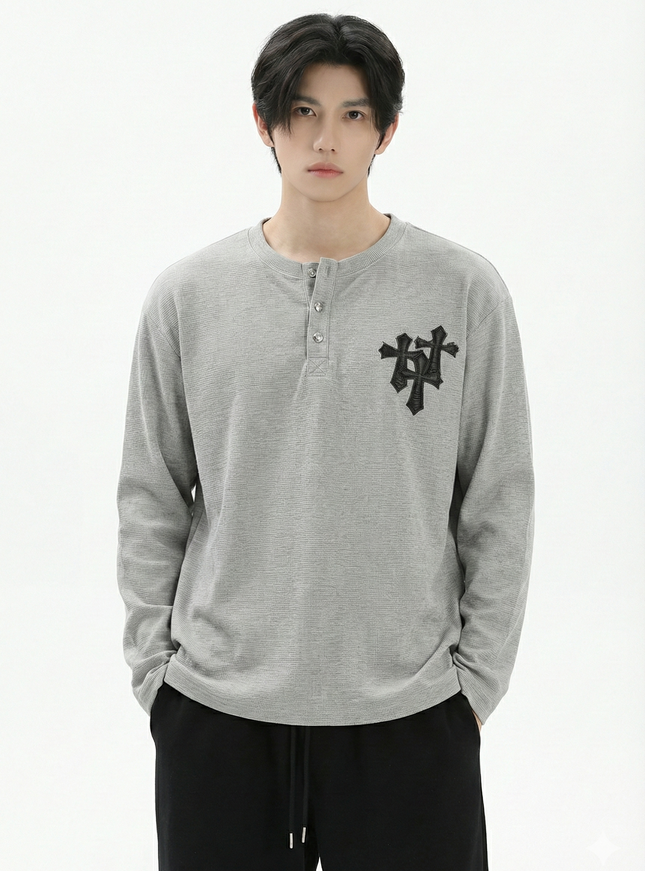 ヘンリークロスロングスリーブTシャツ