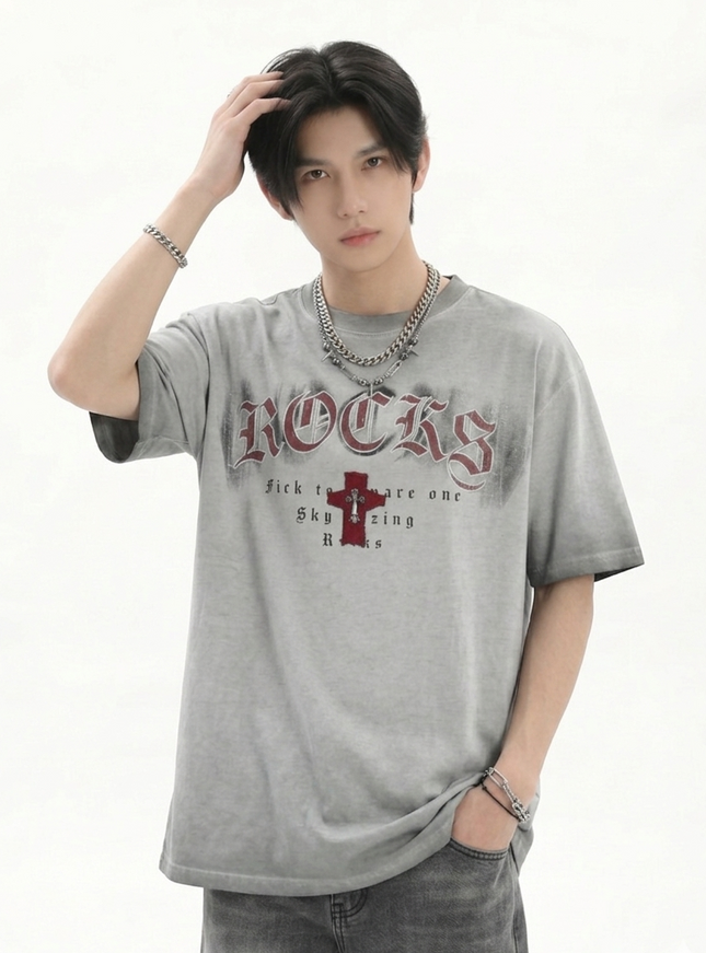 クロスダメージTシャツ