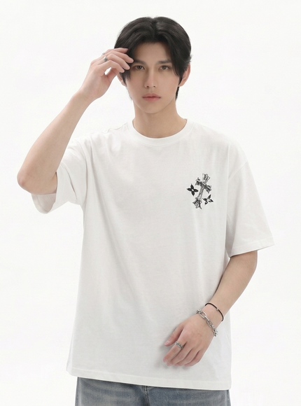 オーバークロスプリントTシャツ