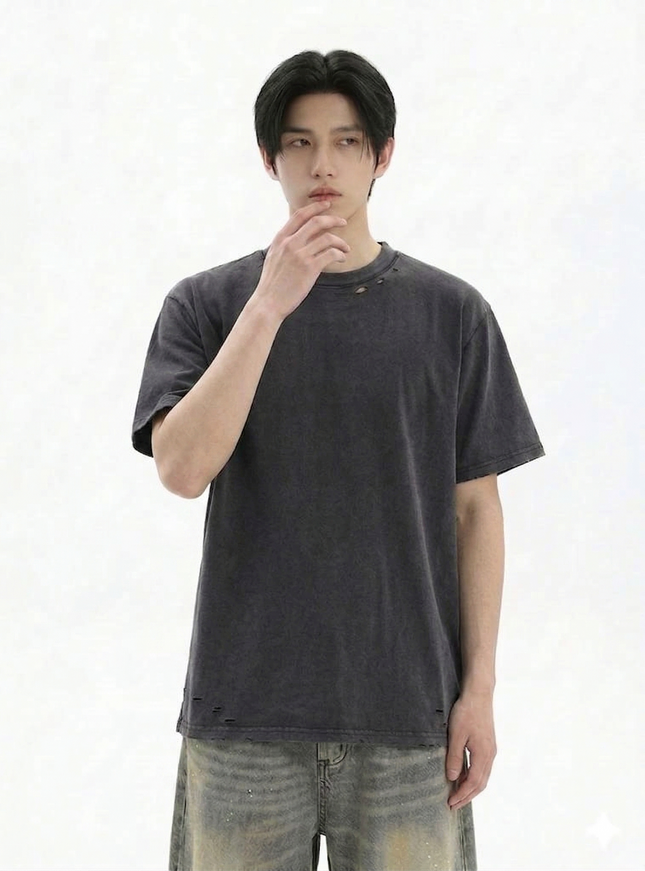 ブラックウォッシュTシャツ