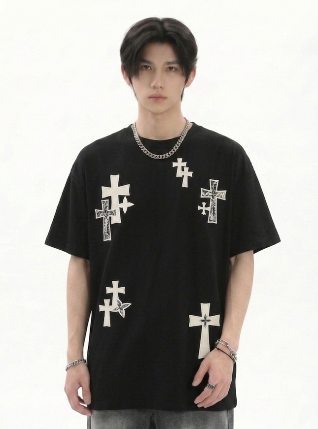 クロスプリントTシャツ