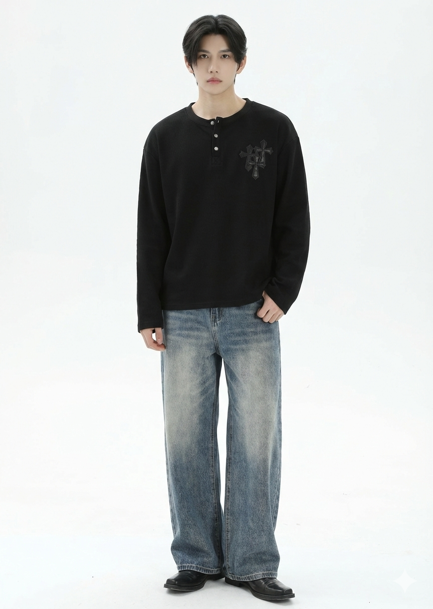 ヘンリークロスロングスリーブTシャツ – SEON