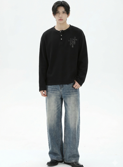 ヘンリークロスロングスリーブTシャツ – SEON
