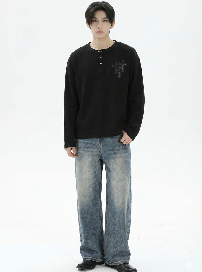 ヘンリークロスロングスリーブTシャツ