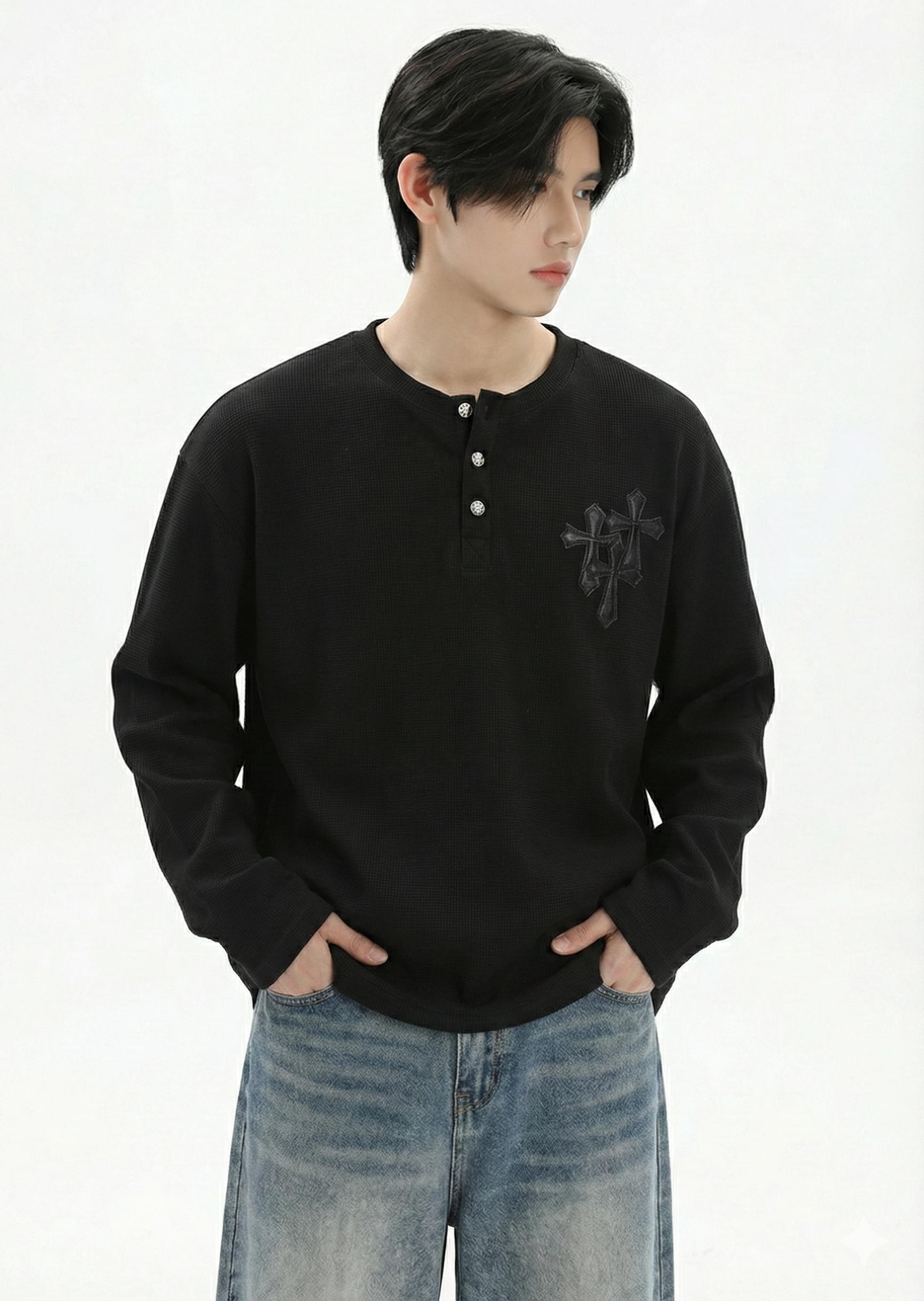 ヘンリークロスロングスリーブTシャツ – SEON