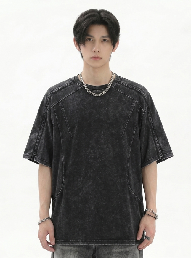 ジップウォッシュドTシャツ