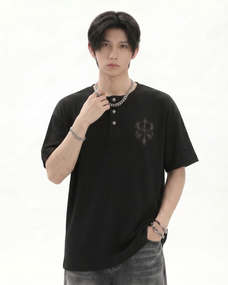 ヘンリーワンポイントニットTシャツ – SEON
