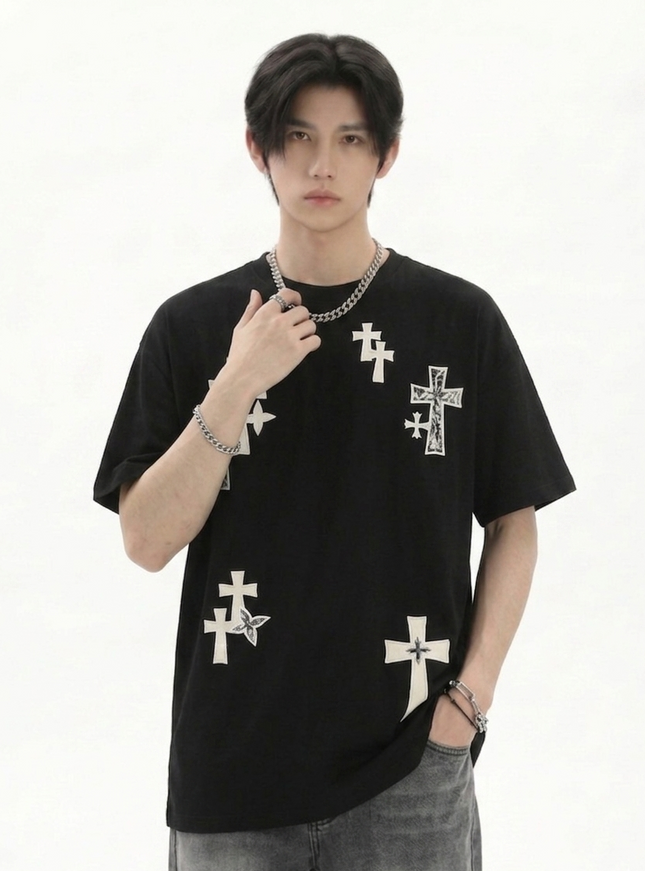 クロスプリントTシャツ