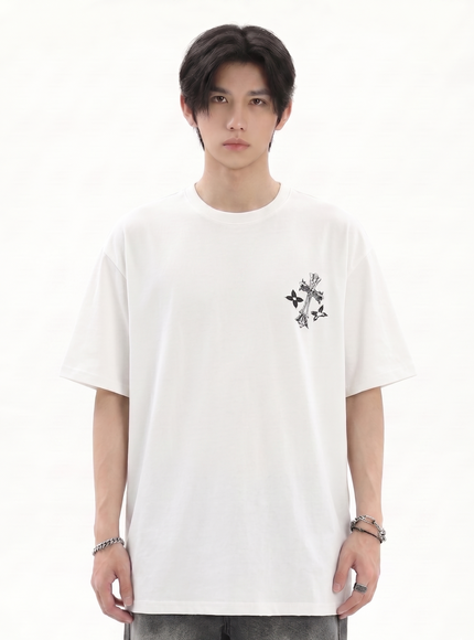 オーバークロスプリントTシャツ