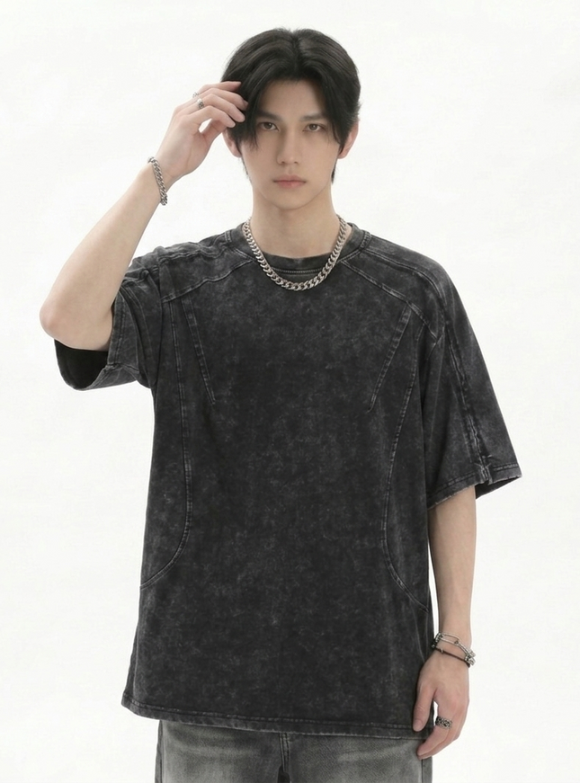 ジップウォッシュドTシャツ