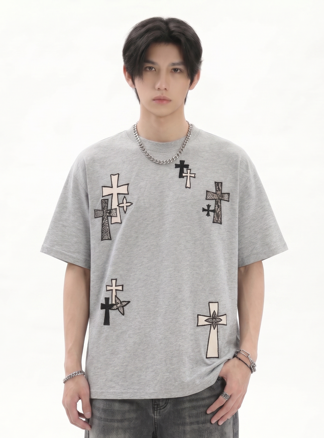 クロスプリントTシャツ