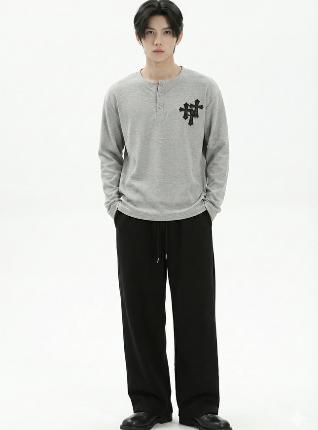 ヘンリークロスロングスリーブTシャツ