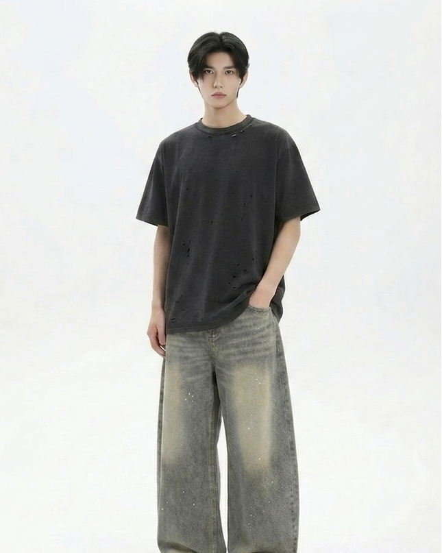 ブラックウォッシュTシャツ