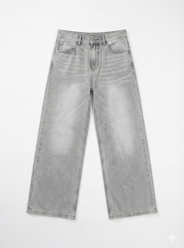 ウォッシュグレーデニムパンツ