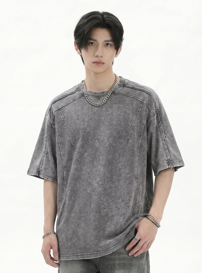 ジップウォッシュドTシャツ