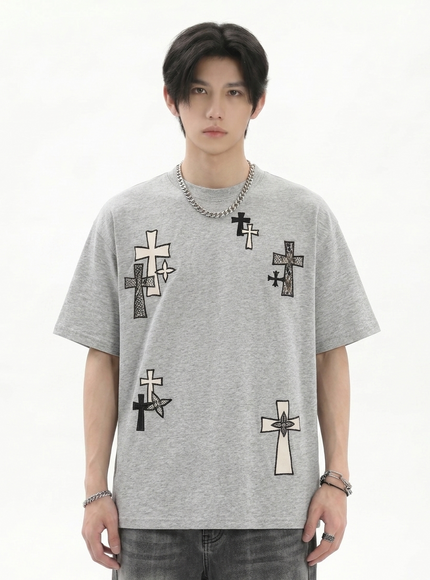 クロスプリントTシャツ