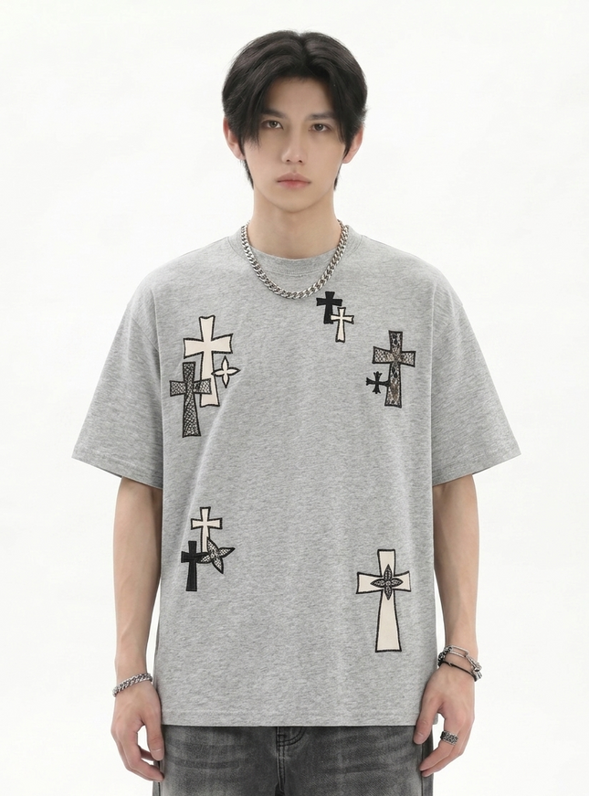 クロスプリントTシャツ