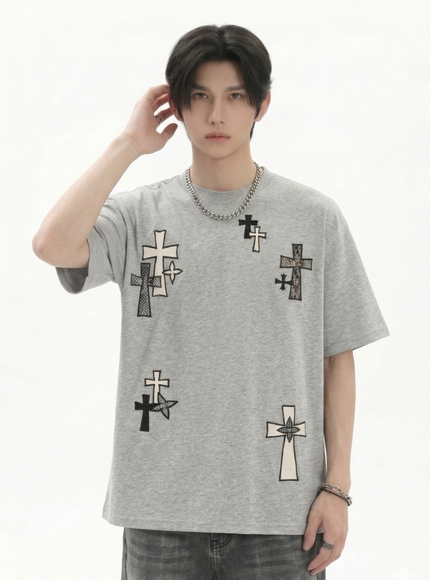 クロスプリントTシャツ