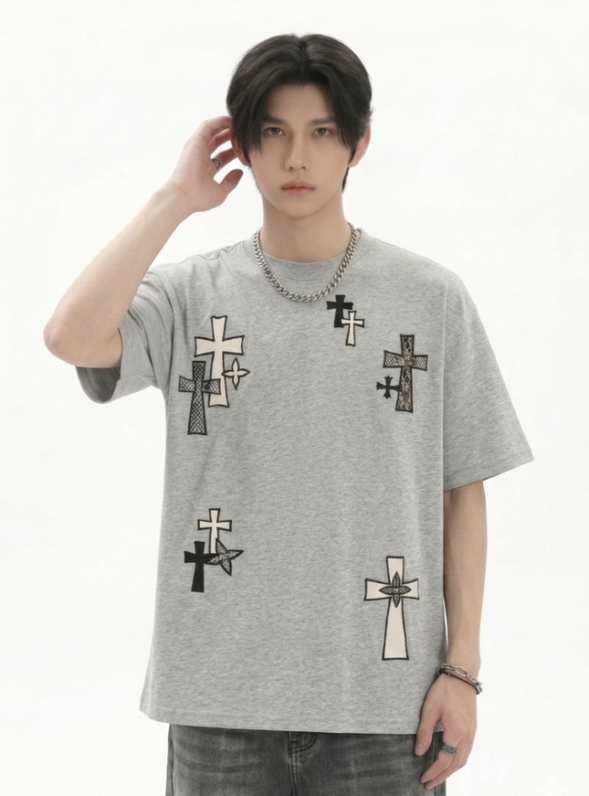 クロスプリントTシャツ