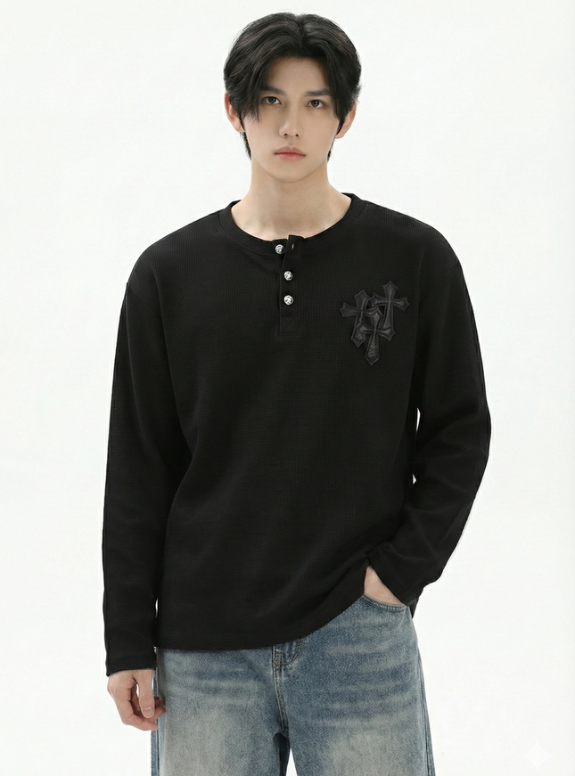 ヘンリークロスロングスリーブTシャツ