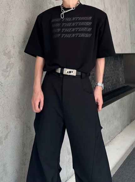 グラフィックモノクロームTシャツ
