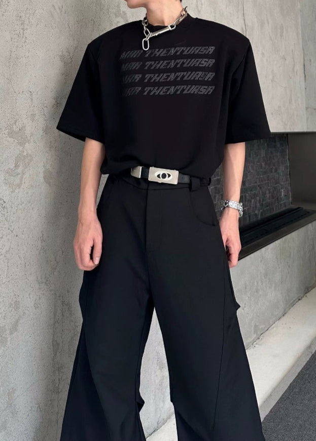 グラフィックモノクロームTシャツ
