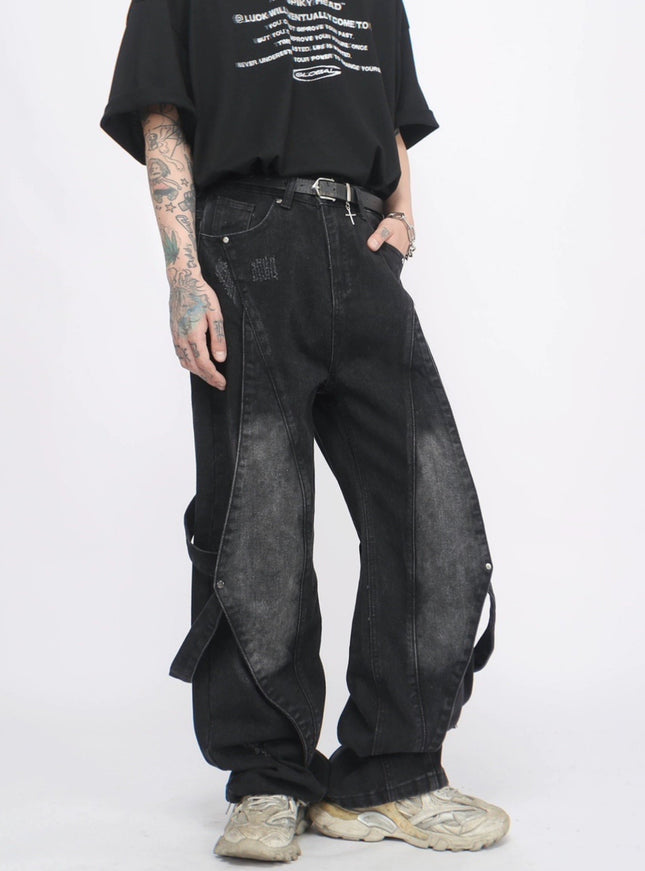 ストリートパッチワークデニム