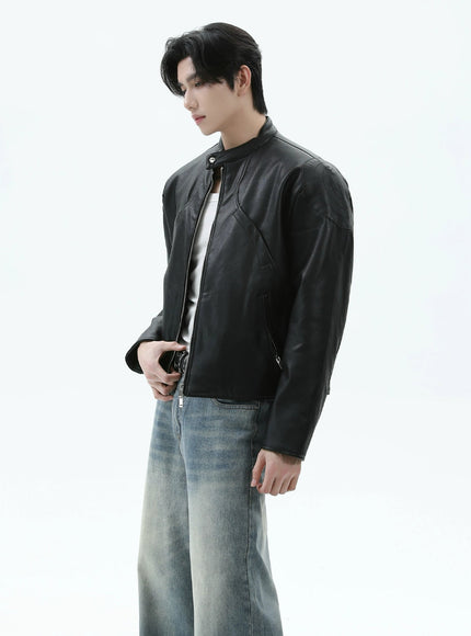 スタンドネックレザージャケット