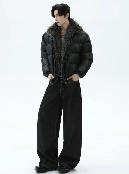 ブラックファーダウンジャケット