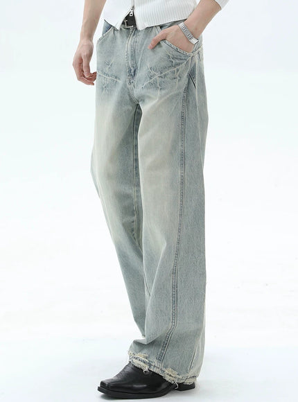 ダメージヘムウォッシュデニム