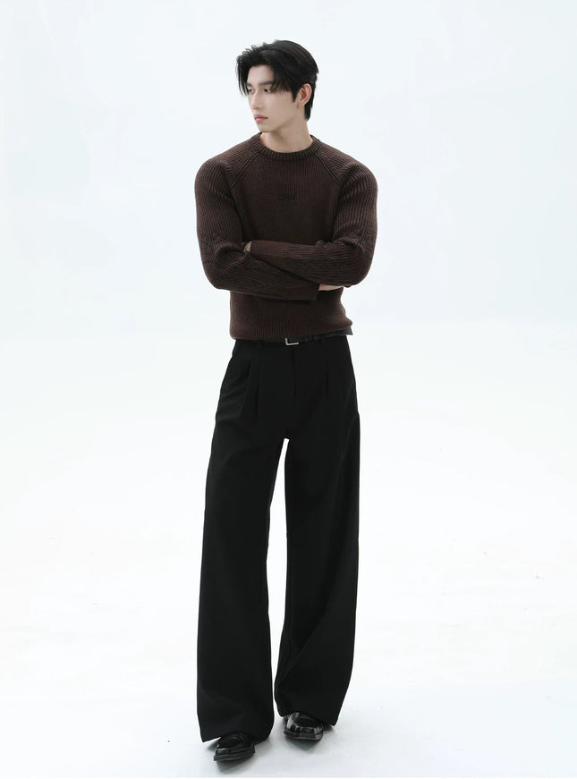 ワンポイントリブニット