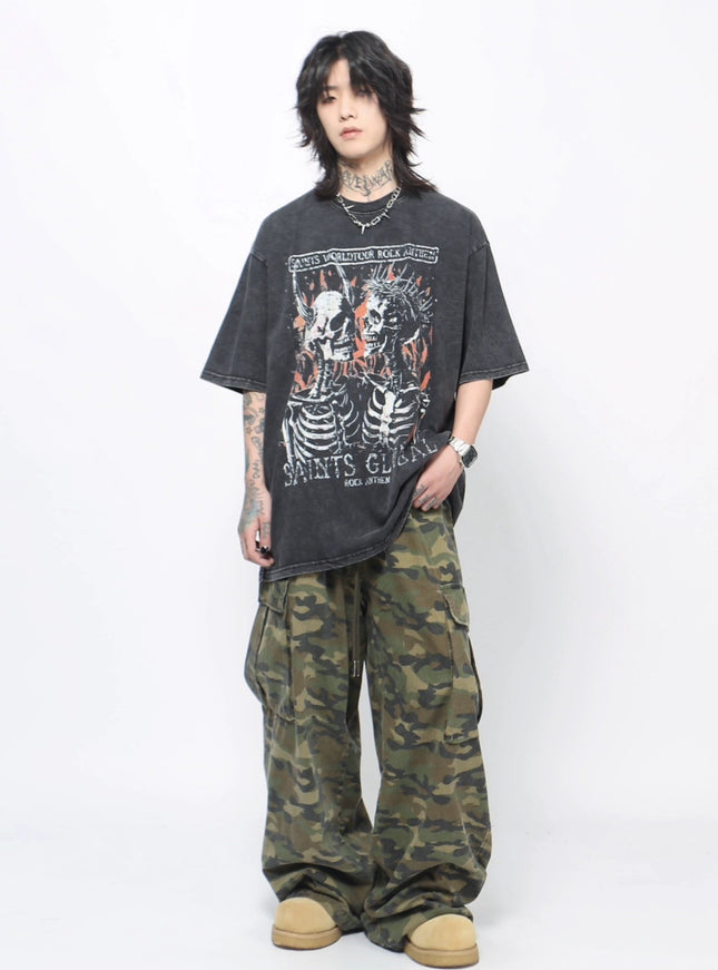 ウォッシュボーンTシャツ
