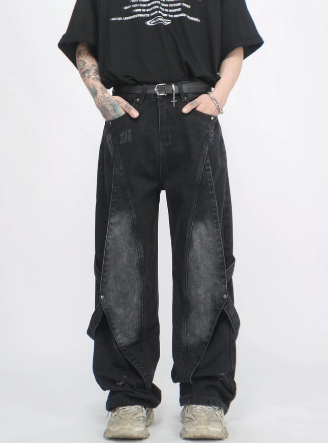 ストリートパッチワークデニム