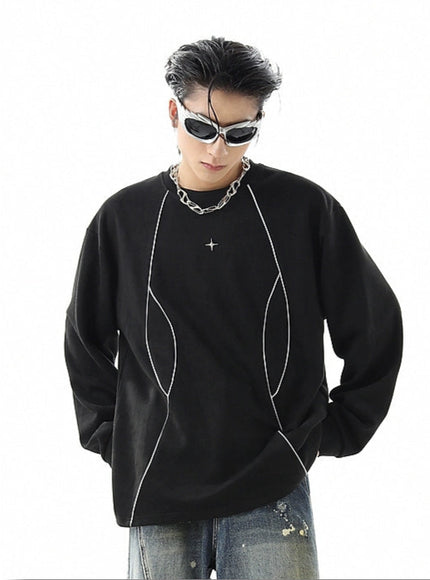 ラウンドネックスウェットロングTシャツ