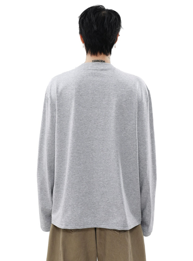 ハーフジップモノトーンロングスリーブ