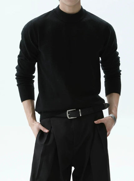 スリムタートルネックニット