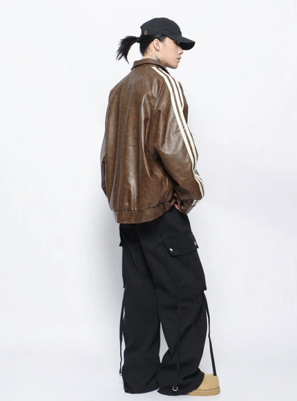 ライントラックレザージャケット