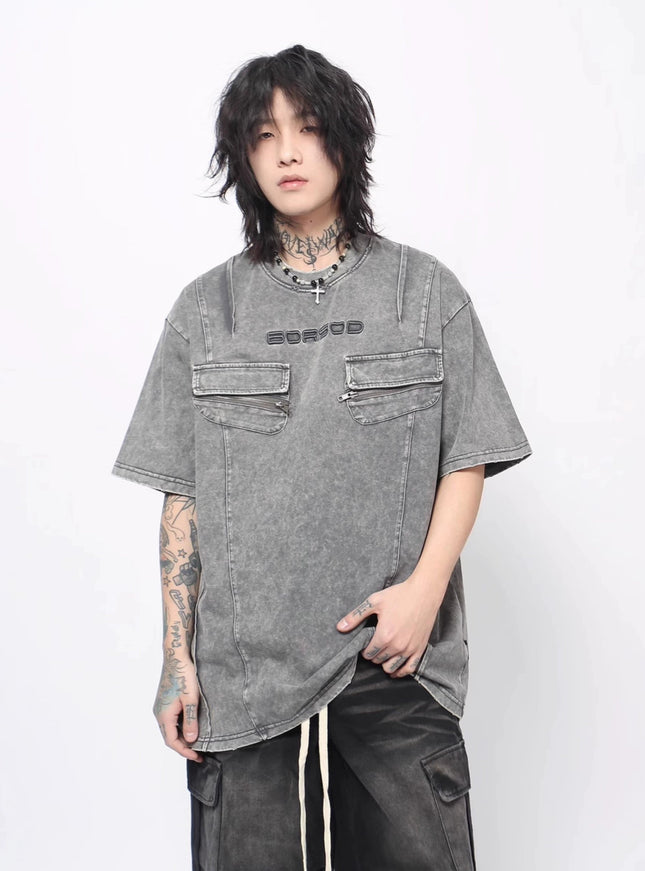 レトロプリーツウォッシュTシャツ