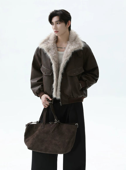 レザーファーカラージャケット