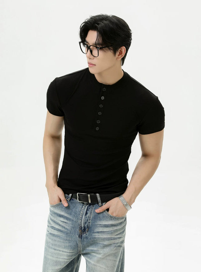 ヘンリースリムTシャツ