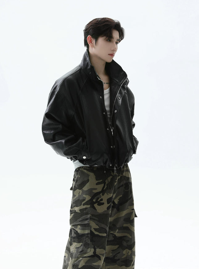 ショートシンプルレザージャケット