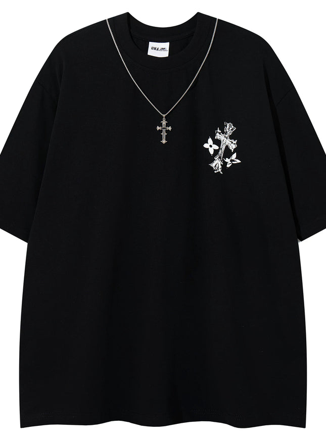 オーバークロスプリントTシャツ