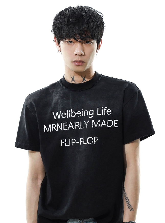 ウォッシュロゴTシャツ