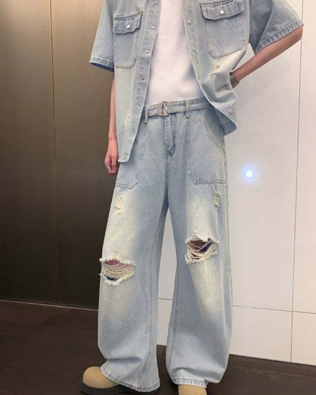 ライトブルーデニムパンツ