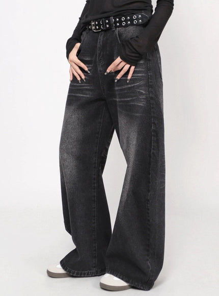 フェードブラックワイドデニム