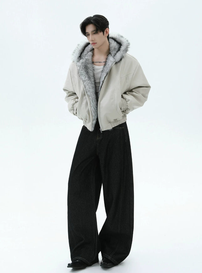 PUファーレザージャケット