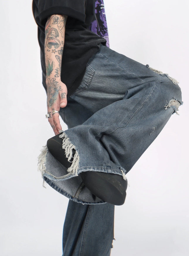ダメージブルーデニム