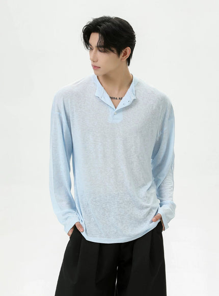 ヘンリークールロングスリーブTシャツ