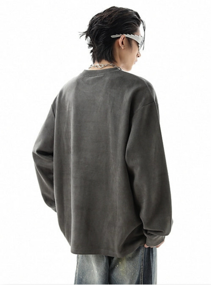 ラウンドネックスウェットロングTシャツ